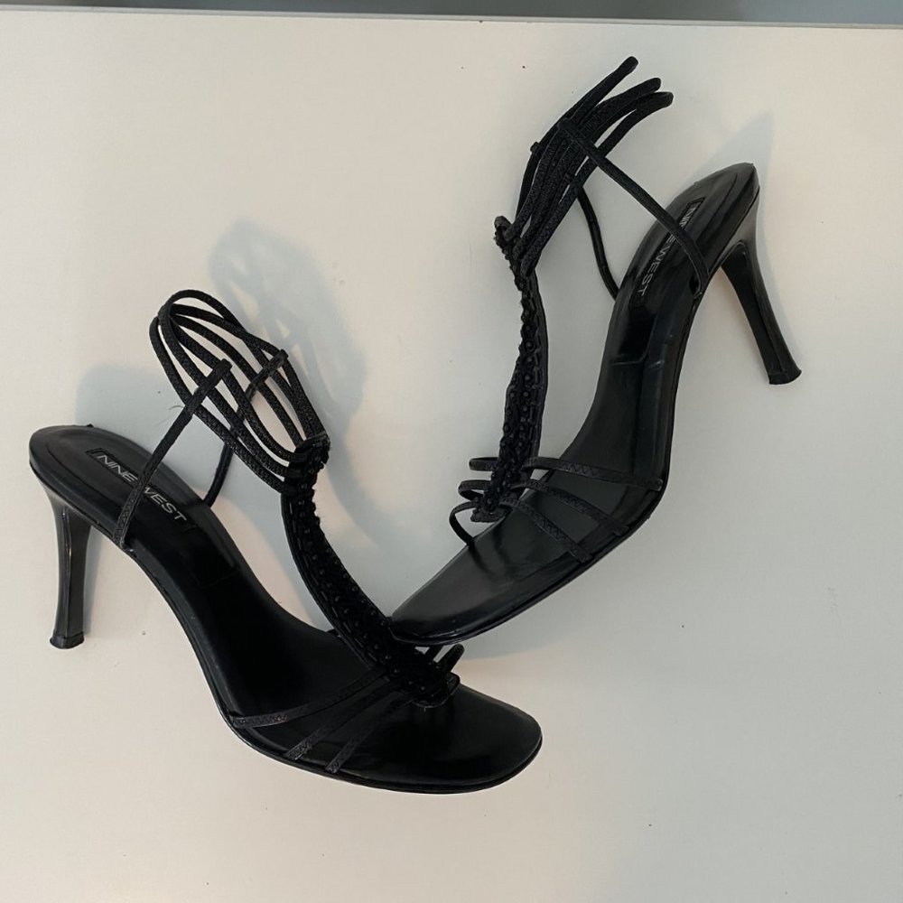Nine West Black Strappy Heeled Sandals